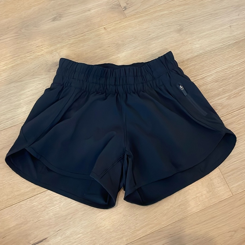 Black Lululemon Track That High-Rise Lined Short 3”